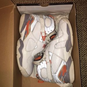 AIR JORDAN 8 Retro White Stealth, Orange Blaze